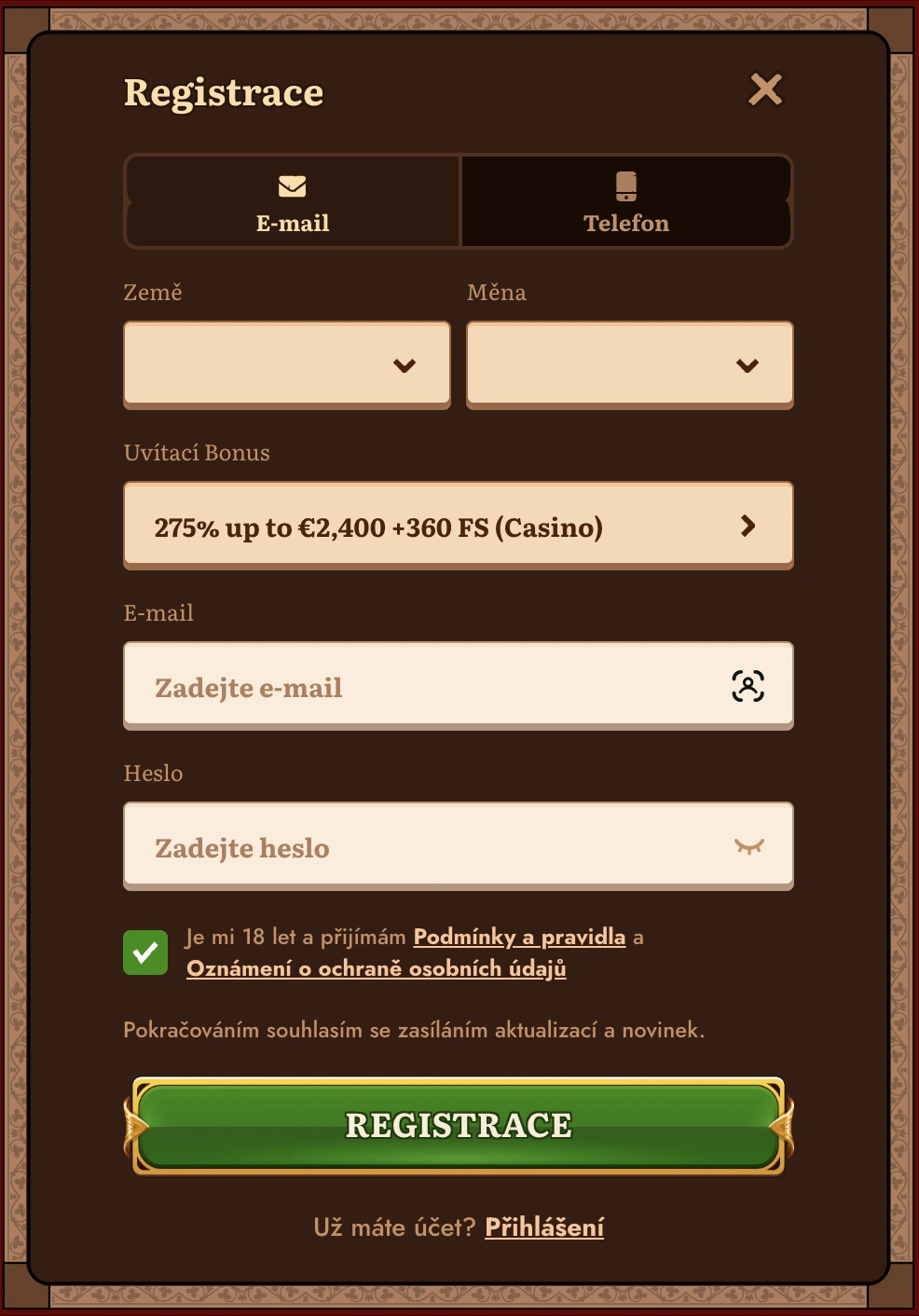 wildrobin casino registrace